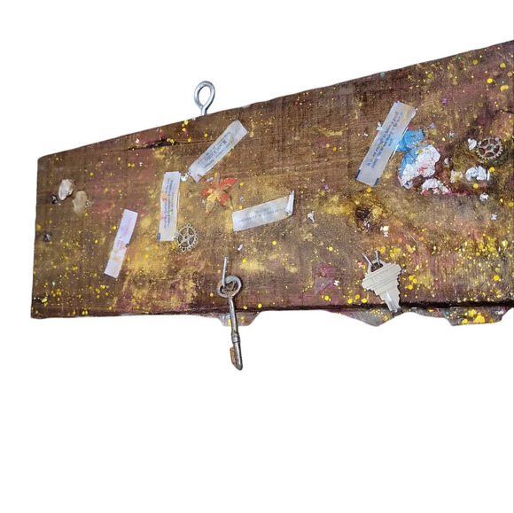 Handmade Skeleton Chinese Paper  Fortunes Key Holder Wood Epoxy Resin Key Holder - Picture 4 of 6